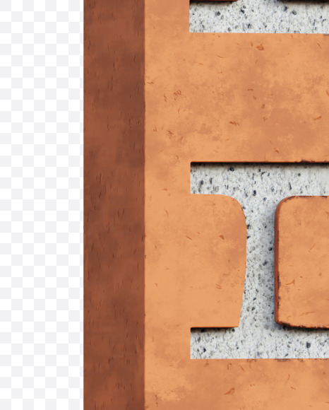 Letter H from Red Brick Alphabet on Yellow Images Creative Fonts - S66945