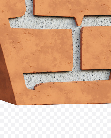 Letter V from Red Brick Alphabet on Yellow Images Creative Fonts - S66959