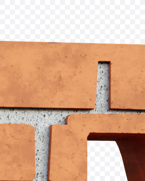 Letter F from Red Brick Alphabet on Yellow Images Creative Fonts - S66943