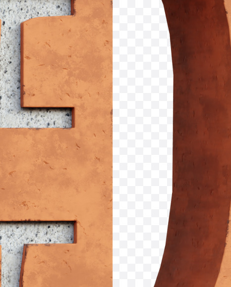 Letter D from Red Brick Alphabet on Yellow Images Creative Fonts - S66941