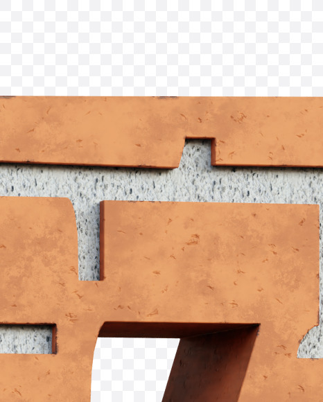 7 from Red Brick Alphabet on Yellow Images Creative Fonts - S66971
