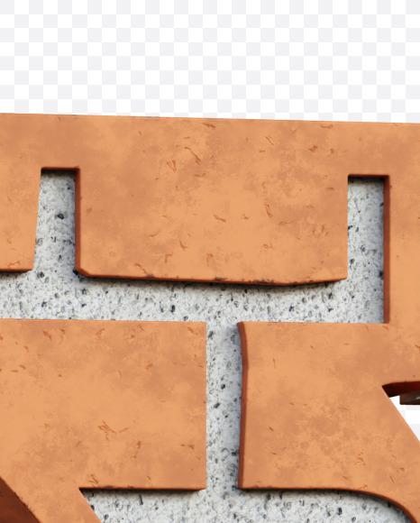 Letter X from Red Brick Alphabet on Yellow Images Creative Fonts - S66961