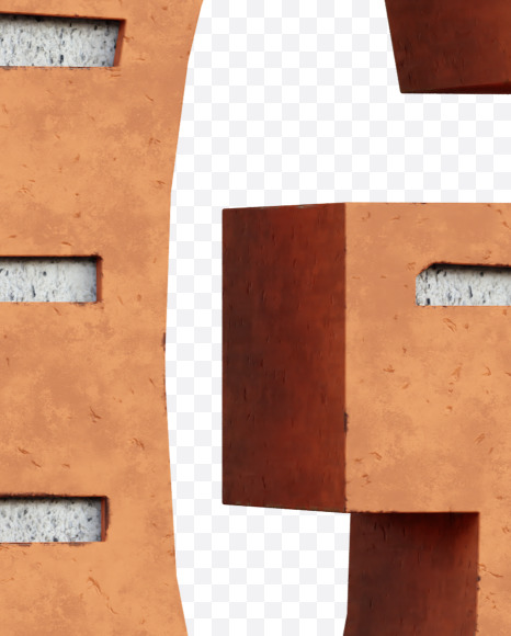 Letter G from Red Brick Alphabet on Yellow Images Creative Fonts - S66944