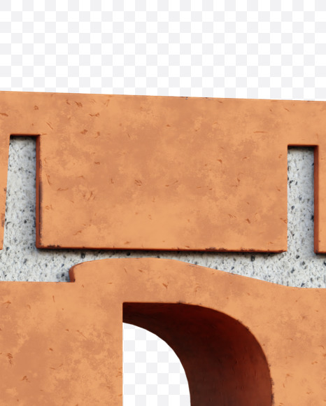 Letter R from Red Brick Alphabet on Yellow Images Creative Fonts - S66955