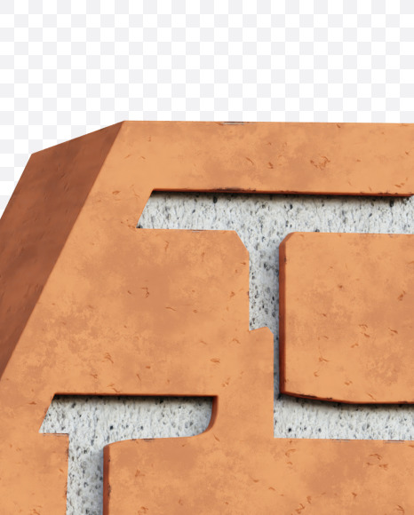 4 from Red Brick Alphabet on Yellow Images Creative Fonts - S66968