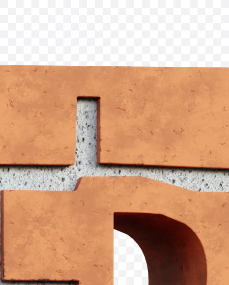 Letter B from Red Brick Alphabet on Yellow Images Creative Fonts - S66939