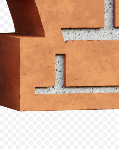 Letter A from Red Brick Alphabet on Yellow Images Creative Fonts - S66938