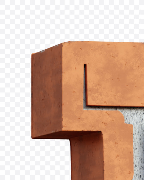 Letter I from Red Brick Alphabet on Yellow Images Creative Fonts - S66946