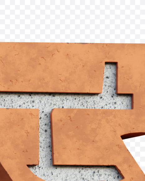 Letter Y from Red Brick Alphabet on Yellow Images Creative Fonts - S66962