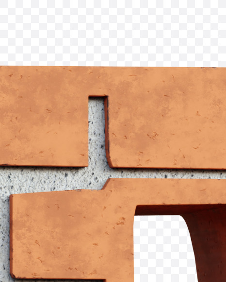 Letter E from Red Brick Alphabet on Yellow Images Creative Fonts - S66942