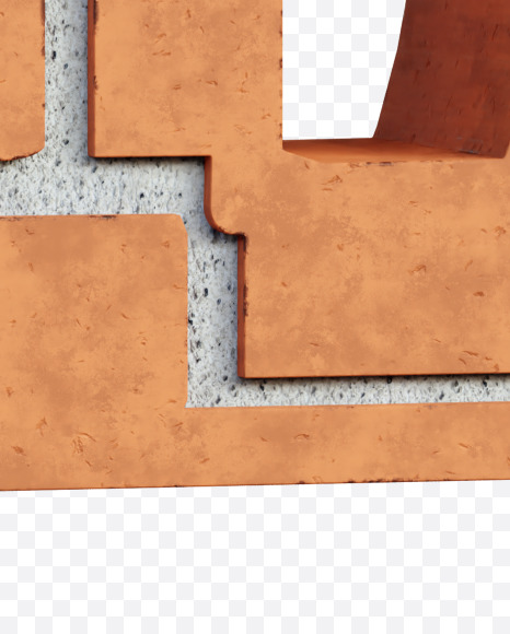 Letter L from Red Brick Alphabet on Yellow Images Creative Fonts - S66949