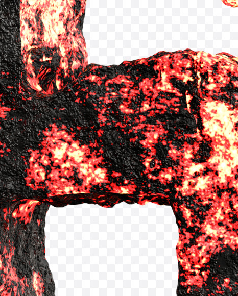 6 from Hot lava alphabet on Yellow Images Creative Fonts - S67430
