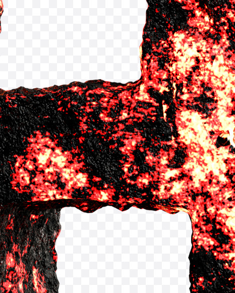 Letter B from Hot lava alphabet on Yellow Images Creative Fonts - S67399