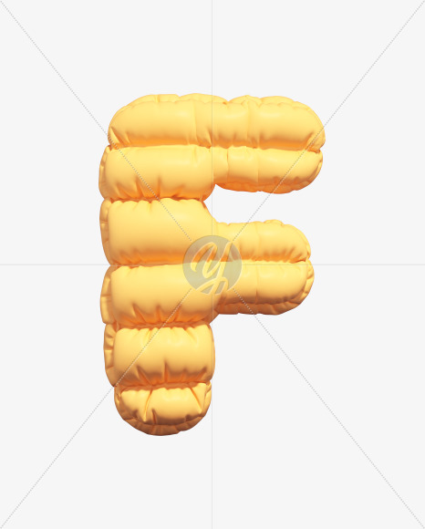 Letter F from Yellow Puffer font on Yellow Images Creative Fonts - S67690