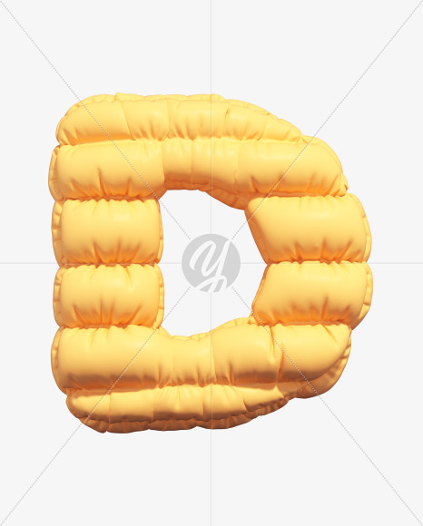 Letter D from Yellow Puffer font on Yellow Images Creative Fonts - S67688