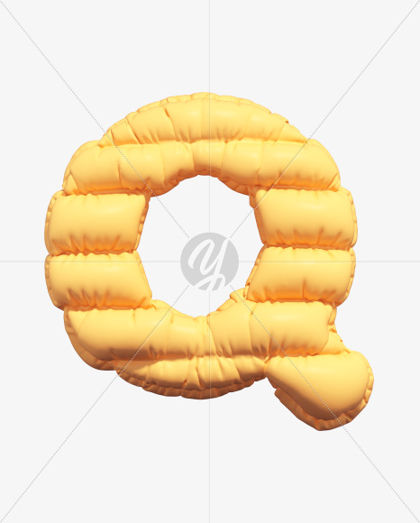 Letter Q from Yellow Puffer font on Yellow Images Creative Fonts - S67701