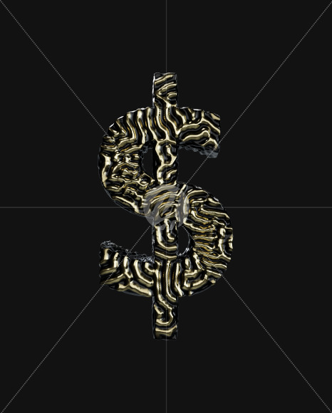 $ from Organic Pattern Gold on Yellow Images Creative Fonts - S67769