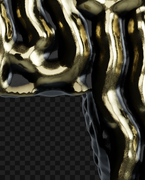 Letter A from Organic Pattern Gold on Yellow Images Creative Fonts - S67731