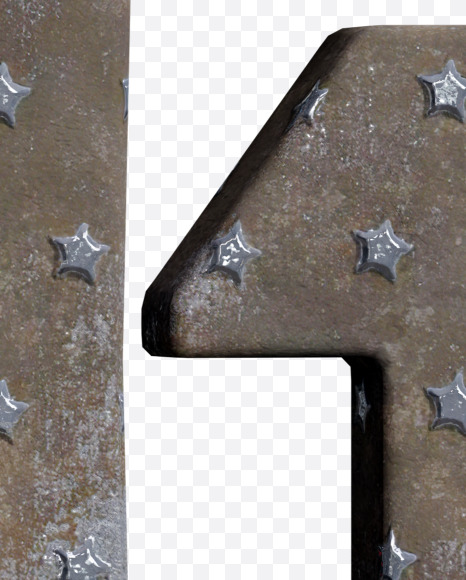 6 from Star Metal Plate Alphabet on Yellow Images Creative Fonts - S67850