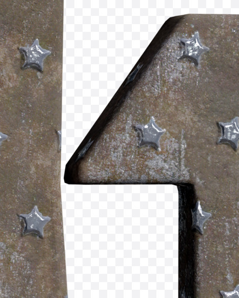 Letter G from Star Metal Plate Alphabet on Yellow Images Creative Fonts - S67824