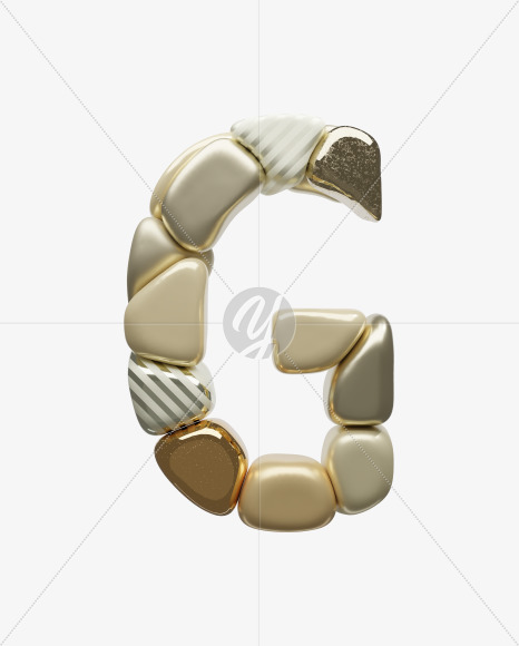 Letter G from Golden Shapes Font on Yellow Images Creative Fonts - S67861