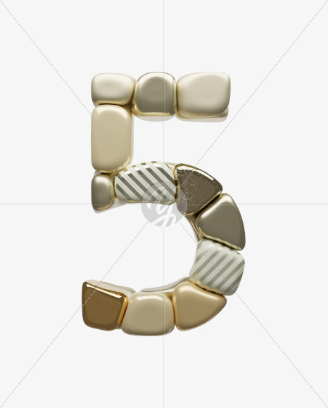 5 from Golden Shapes Font on Yellow Images Creative Fonts - S67886