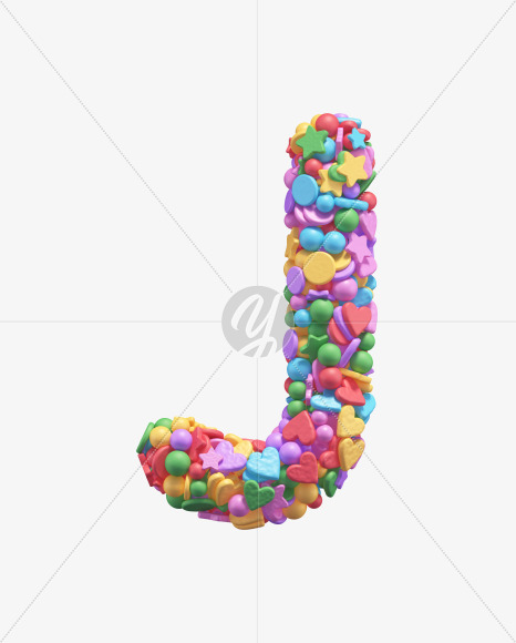 Letter J from Candy alphabet on Yellow Images Creative Fonts - S67907