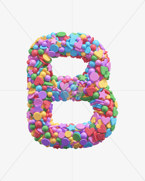 Letter B from Candy alphabet on Yellow Images Creative Fonts - S67899