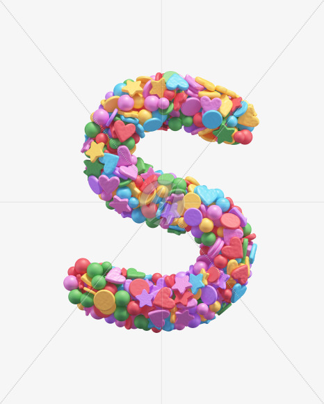 Letter S from Candy alphabet on Yellow Images Creative Fonts - S67916