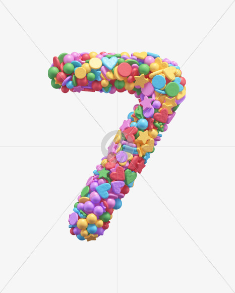 7 from Candy alphabet on Yellow Images Creative Fonts - S67930