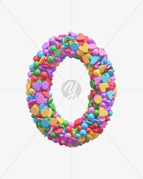 0 from Candy alphabet on Yellow Images Creative Fonts - S67933