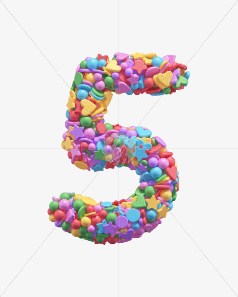 5 from Candy alphabet on Yellow Images Creative Fonts - S67928