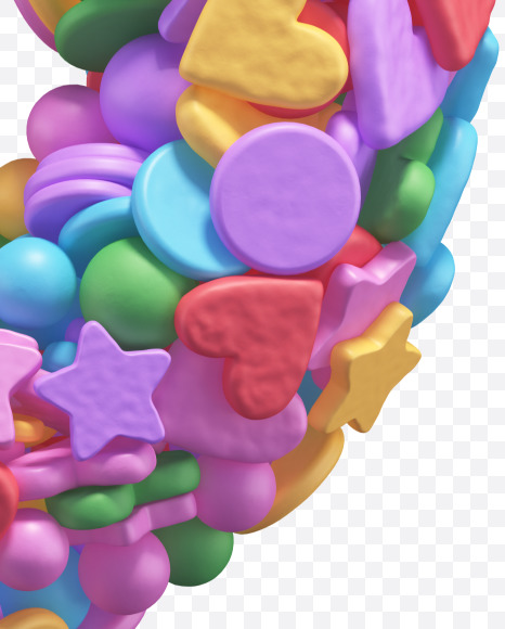 Dollar from Candy alphabet on Yellow Images Creative Fonts - S67936