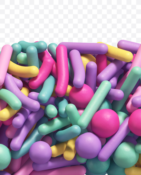 Letter F from Candy Sprinkles alphabet on Yellow Images Creative Fonts - S67959