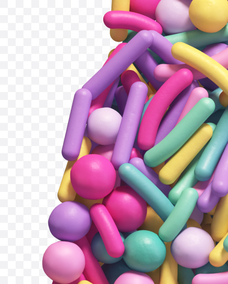 Letter M from Candy Sprinkles alphabet on Yellow Images Creative Fonts - S67967