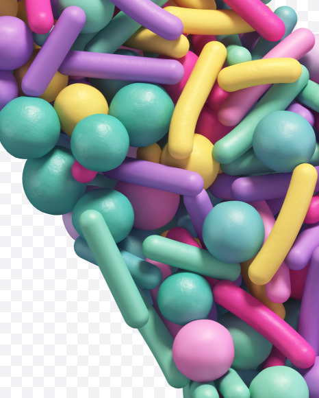 Letter Y from Candy Sprinkles alphabet on Yellow Images Creative Fonts - S67982