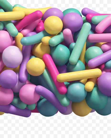 Letter E from Candy Sprinkles alphabet on Yellow Images Creative Fonts - S67956