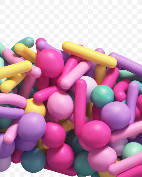 Letter P from Candy Sprinkles alphabet on Yellow Images Creative Fonts - S67970