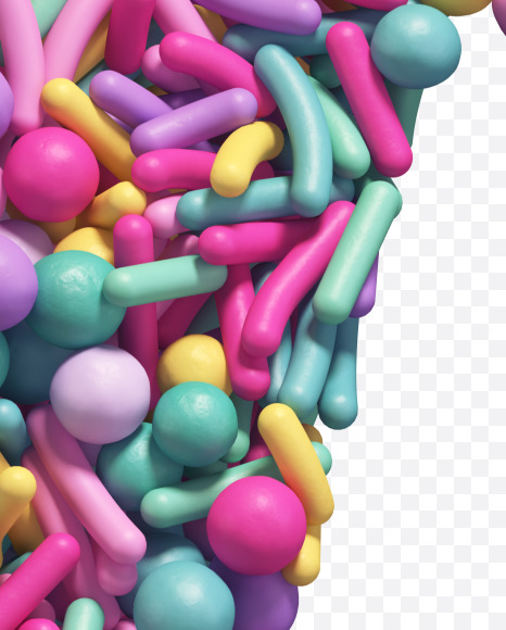 Letter W from Candy Sprinkles alphabet on Yellow Images Creative Fonts - S67980