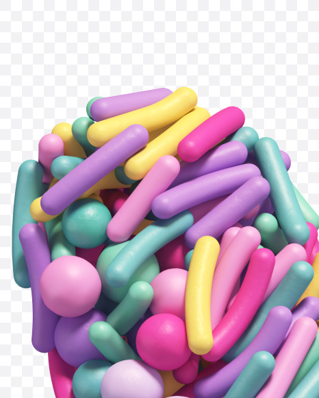 Letter V from Candy Sprinkles alphabet on Yellow Images Creative Fonts - S67979