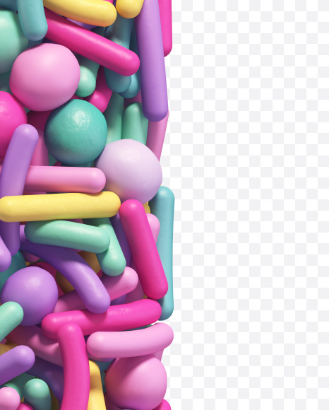 Exclamation from Candy Sprinkles alphabet on Yellow Images Creative Fonts - S67958