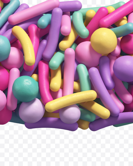 Letter D from Candy Sprinkles alphabet on Yellow Images Creative Fonts - S67954