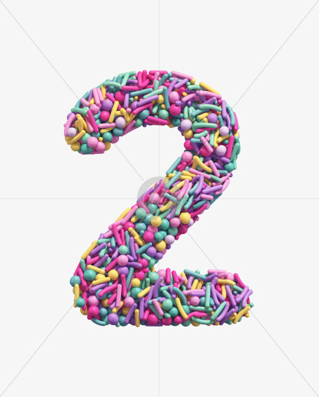 2 from Candy Sprinkles alphabet on Yellow Images Creative Fonts - S67943