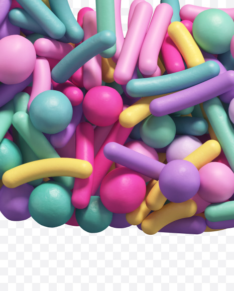 Letter B from Candy Sprinkles alphabet on Yellow Images Creative Fonts - S67952