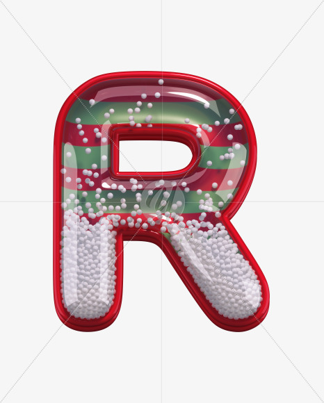 Letter R from Christmas Toy alphabet on Yellow Images Creative Fonts - S68017