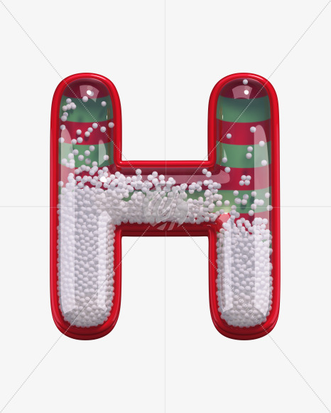 Letter H from Christmas Toy alphabet on Yellow Images Creative Fonts - S68004