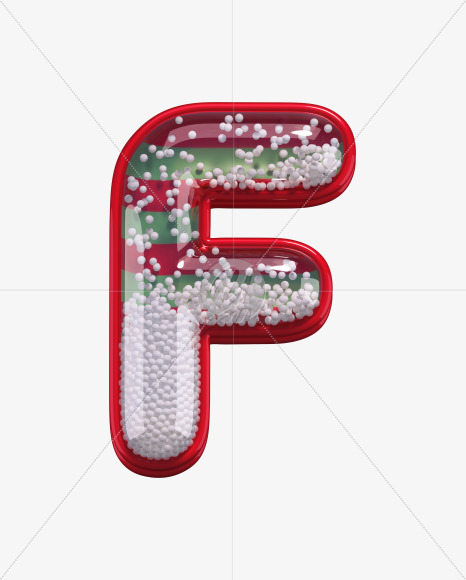 Letter F from Christmas Toy alphabet on Yellow Images Creative Fonts - S68002