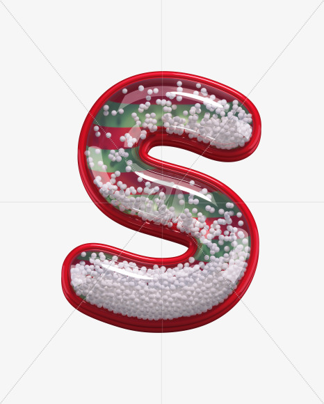 Letter S from Christmas Toy alphabet on Yellow Images Creative Fonts - S68018