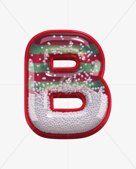 Letter B from Christmas Toy alphabet on Yellow Images Creative Fonts - S67995