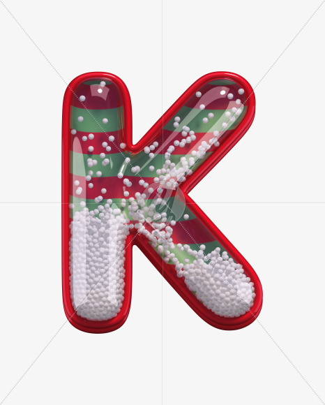 Letter K from Christmas Toy alphabet on Yellow Images Creative Fonts - S68008